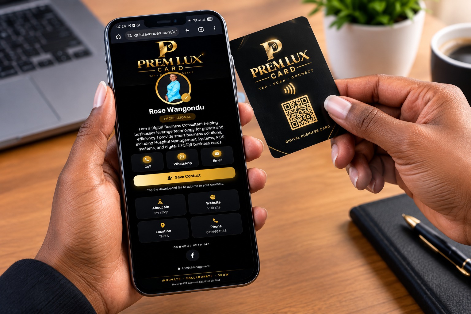 Premlux digital business card